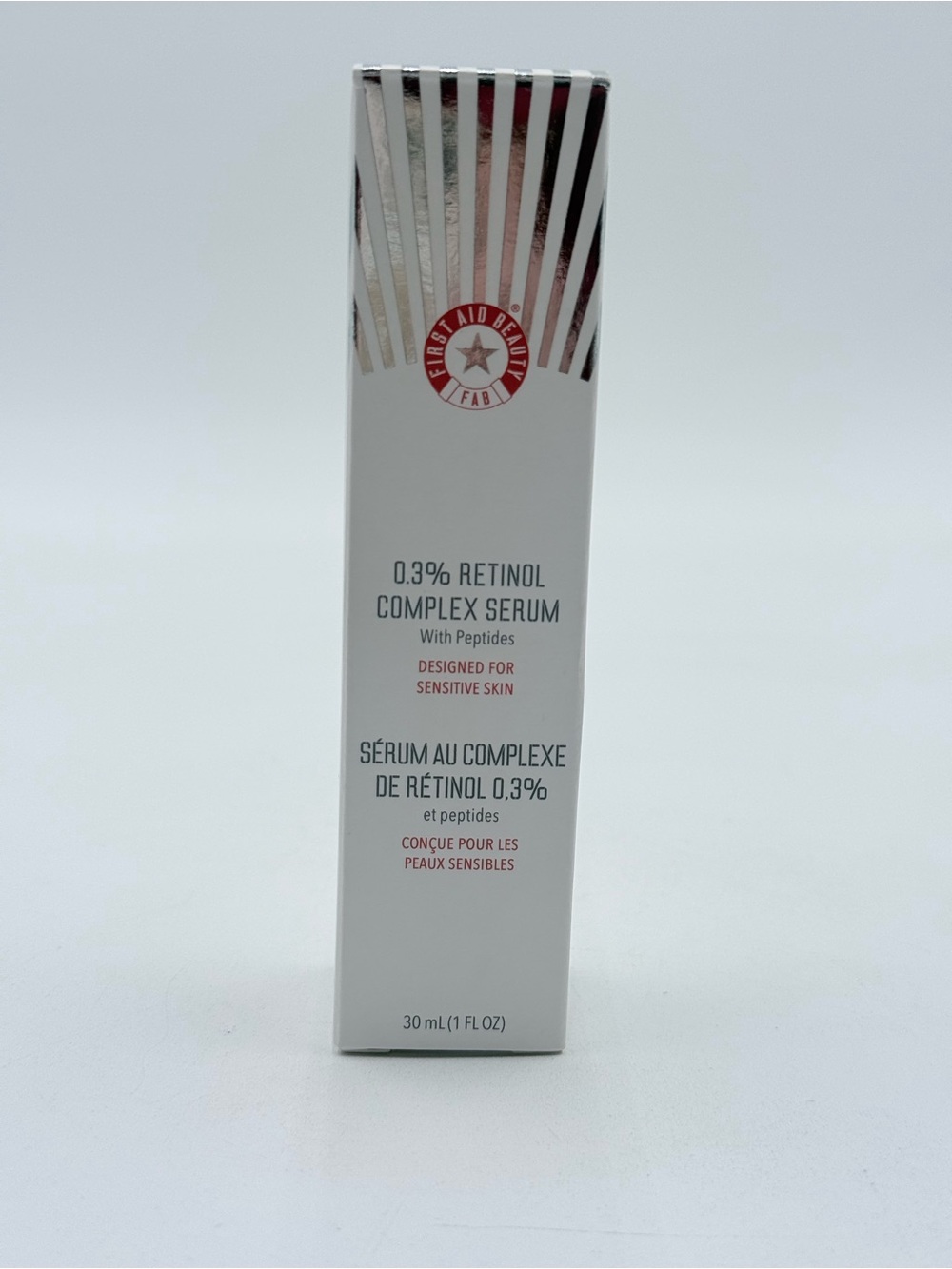 FIRST AID BEAUTY 0.3% Retinol Complex Serum with Peptides NIB